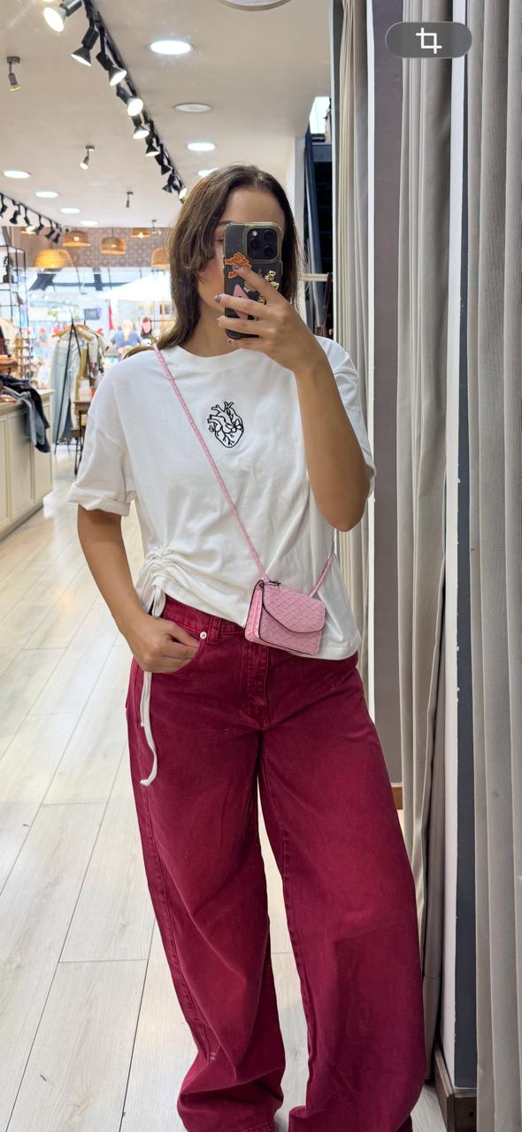JEAN WIDE LEG CEREZA