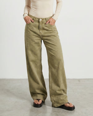 JEAN WIDE LEG OLIVO